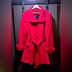 ASOS Curve Red Wool Blend Coat